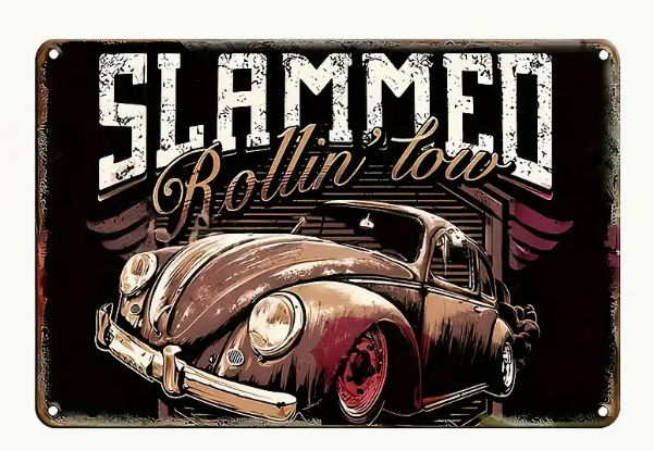 Slammed Metal Tin Sign